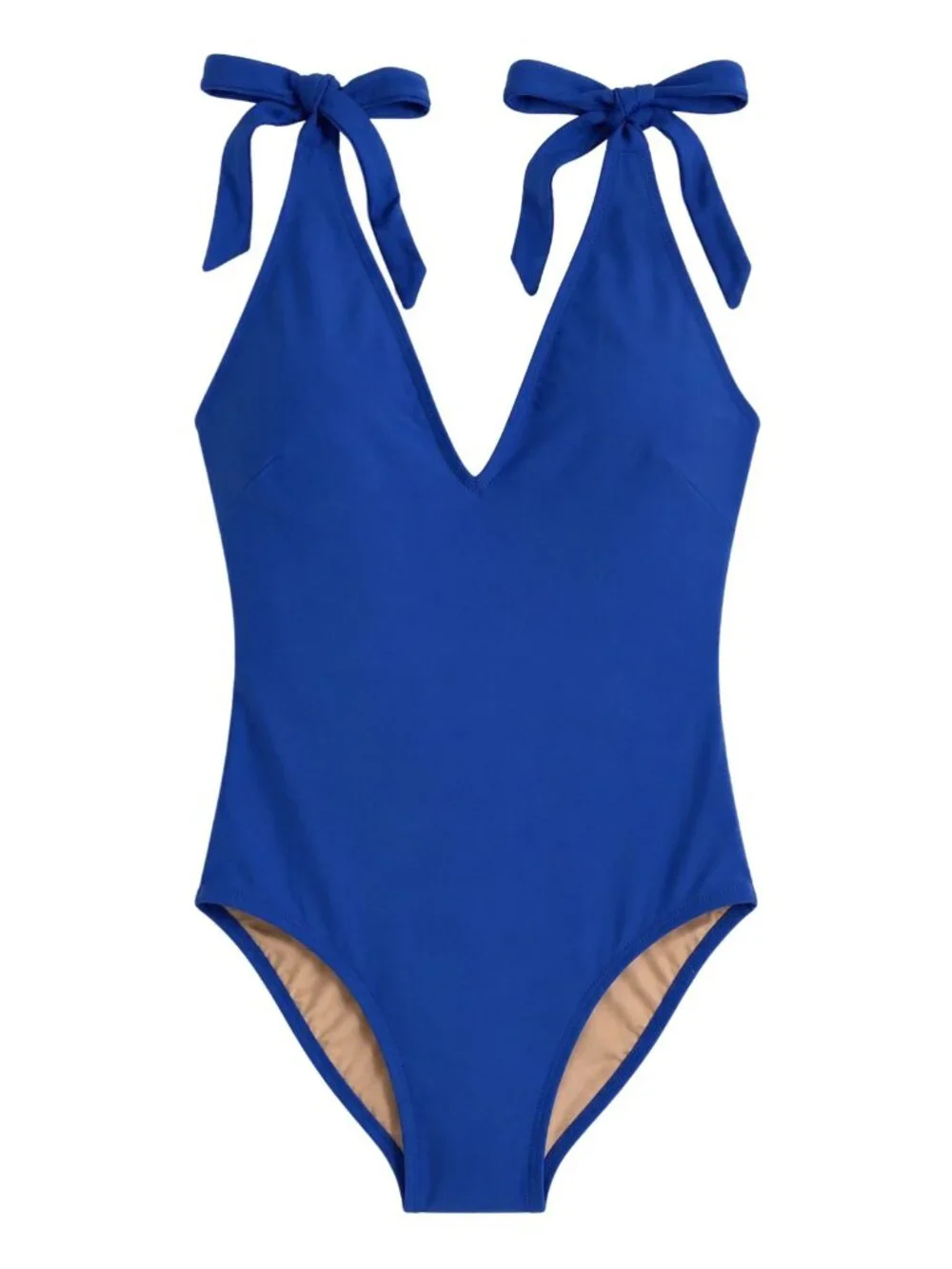 NEW J. Crew Brilliant Blue Tie Shoulder One Piece Swimsuit Small 8640